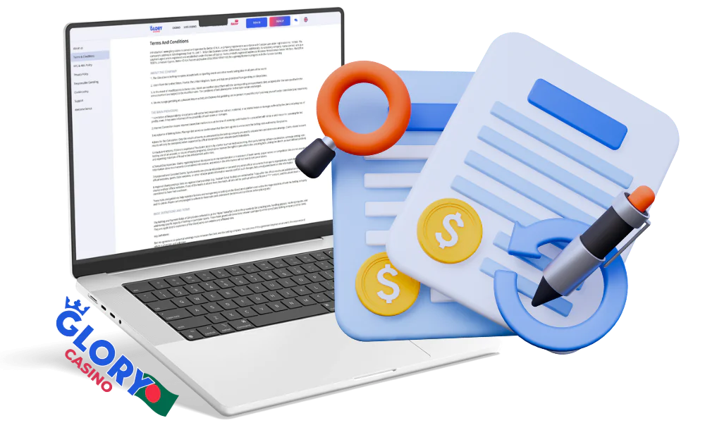 Before you start playing at Glory Casino, please read the terms and conditions of the website